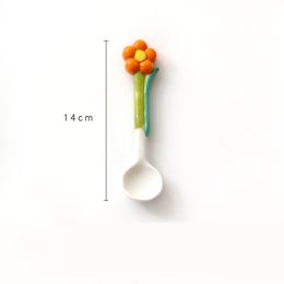 Ins Three Dimensional Small Flower Tulip Ceramic Spoon