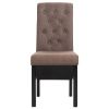 Dining Chairs 2 pcs Brown Fabric