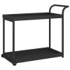 Bar Cart Black 39.4"x17.7"x32.7" Poly Rattan