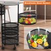 3 Layers Rotatable Basket Kitchen Vegetable Fruits Rolling Storage Cart Rack