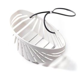 Kitchen PE Racks Sink Sponge Holder Faucet Storage Bag Basket Drain Handy Tools (Color: White)