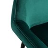 China Supplier High Quality Modern Design Kitchen Metal Frame Velvet Cover Bar Stool High Chair With black legs(set of 2)