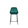 China Supplier High Quality Modern Design Kitchen Metal Frame Velvet Cover Bar Stool High Chair With black legs(set of 2)