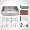 Farmhouse Sink Gunmetal Black Kitchen Sink Stainless Steel 10 inch deep, Apron Kitchen Sink, 16 Guage Handmade Sink with Drain