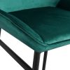 China Supplier High Quality Modern Design Kitchen Metal Frame Velvet Cover Bar Stool High Chair With black legs(set of 2)